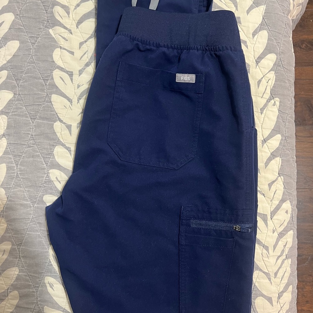COPY - Navy Blue medium tall Figs scrub pants